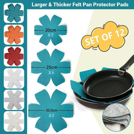 12pcs Thickened Felt Placemats Pan Mats Heat Insulation Flower Shaped Coasters