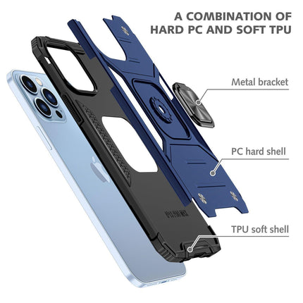 Shockproof Ring Case For iPhone 14 Plus Blue/Black/Red - Aimall