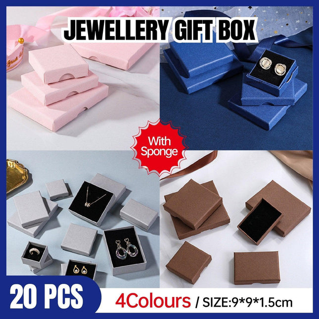 20pcs Jewelry Gift Boxes Elegant Storage Case for Rings Earrings Necklaces