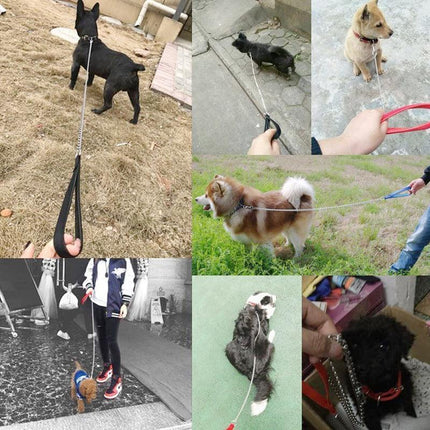 120CM Pet Dog Puppy Metal Chain Lead With Soft Padded Handle Leash Heavy Duty - Aimall