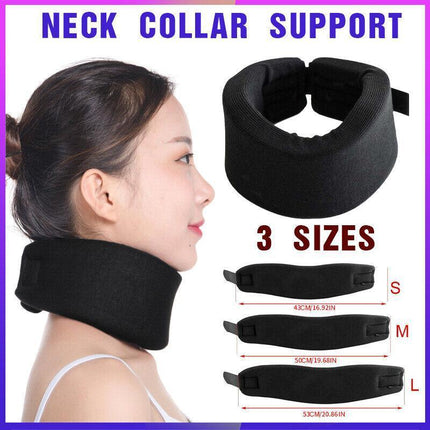 Soft Foam Neck Support Brace Cervical Device Collar Pain Traction Relief Black - Aimall