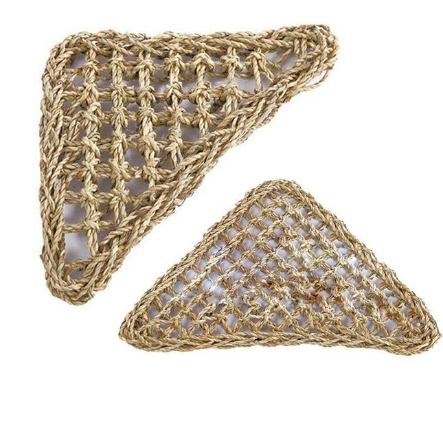 Natural straw reptile bed hammock for basking.