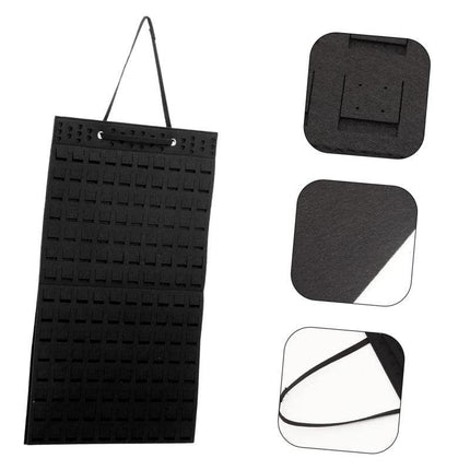 Hanging Jewelry Organizer Closet Necklace Holder Felt Jewelry Roll Jewelry - Aimall