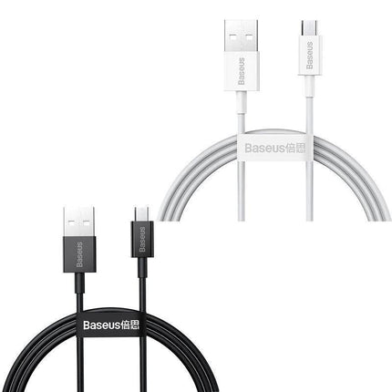 Baseus 480Mbps 2A USB Fast Charging Cable Data Wire For Micro Android Samsung 2PCS 2M - Aimall