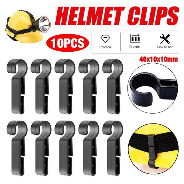 10PCS Helmet Clips Headlamp Hard Hat Safety Helmet Cap Head Lamp Buckle Hook Kit - Aimall
