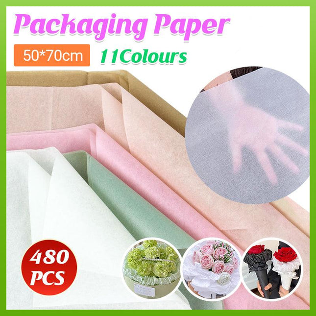480PCS 50X70CM Waterproof Flower Bouquet Wrapping Paper Gift Florist's Wrap - Aimall