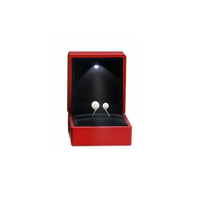 LED Lighted Jewelry Pendant Box Case Jewellery Display Gift Storage - Aimall