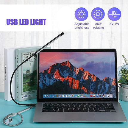 Flexible USB 10 LED Light Lamp for Keyboard Reading Notebook Laptop - Aimall