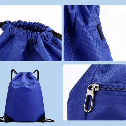 Women Mens Drawstring Backpack Bag Gym Sports Sack Portable Shoe Balls Bags - Aimall