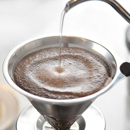 Coffee Tea Cup Drip Filter Mesh Holder Reusable Stainless Steel Pour Over Funnel - Aimall