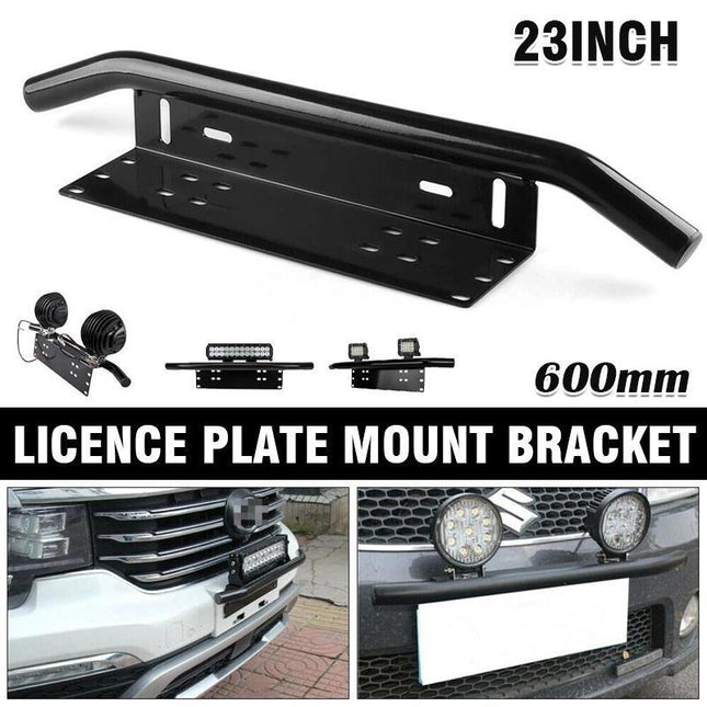 23" Number Plate Bullbar Frame For Driving Light Bar Mount Mounting Bracket - Aimall