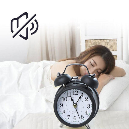 Twin Bell Alarm Clock Vintage Retro Loud Clocks Battery Bedside Desk Analogue - Aimall