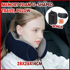 Memory Foam U-shaped Travel Pillow Neck Support Rebound Pad Sleeping Headrest - Aimall