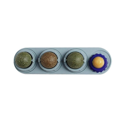 Cat Toy Catnip Ball Lick Solid Nutrition Help Digestion Wall Mount Hair Remover - Aimall