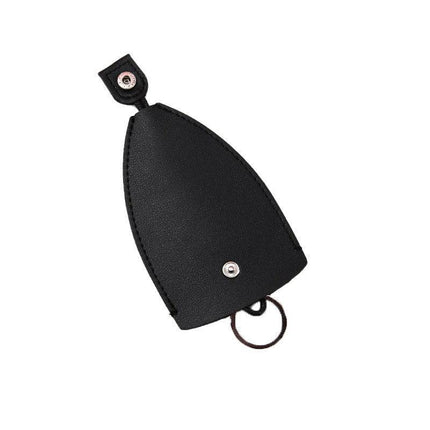 Leather Key Pouch with Pull Strap Case Holder Bag Ring Organizer House Car Keys - Aimall