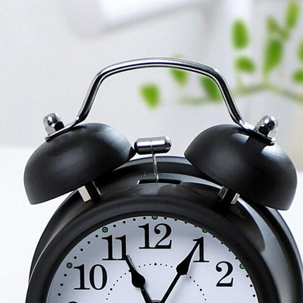 Twin Bell Alarm Clock Vintage Retro Loud Clocks Battery Bedside Desk Analogue - Aimall
