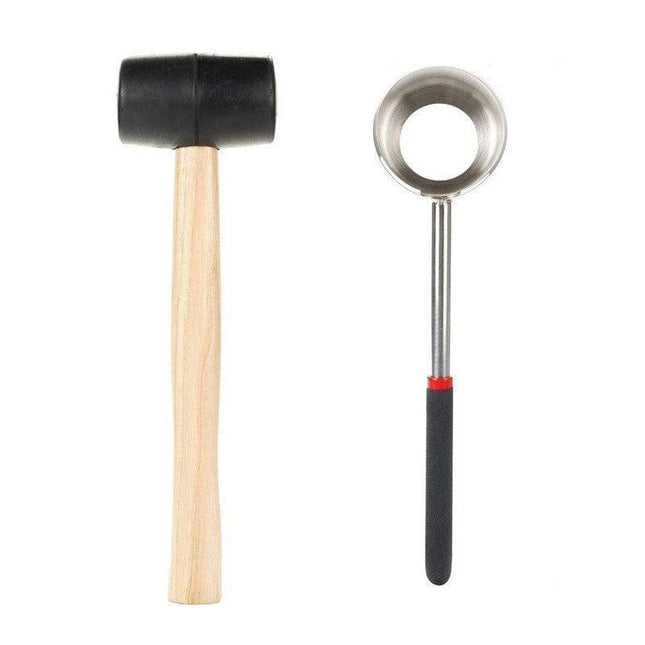 Coconut Opener Stainless Steel Puncher Driller Drill Rubber Cutter Hammer Tool - Aimall
