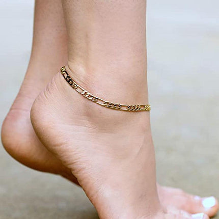 Classic Bohemian 18K Gold Plated Heshe Chain Anklet Foot Jewelry Beach Gift - Aimall