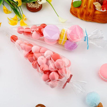 100 Clear Cello Cone Bags Easter Lollies Lolly Favours Candy Treat STOCK - Aimall