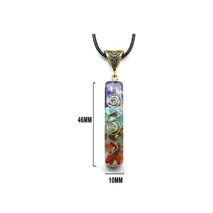 New Chakra Crystal 7 Stone Necklace Reiki Yoga Orgone Pendant Healing STOCK - Aimall