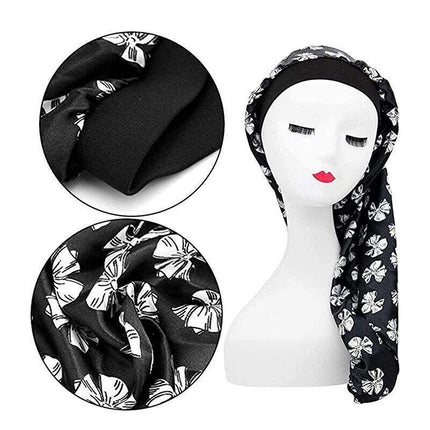 Sleep Cap Satin Silk Bonnet Wrap Hat Headwear Hair Sock Long Head Cover Turban - Aimall