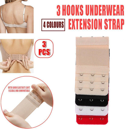3 Hooks Underwear Extension Bra Buckle Bra Extender Hook Brassiere Strap - Aimall