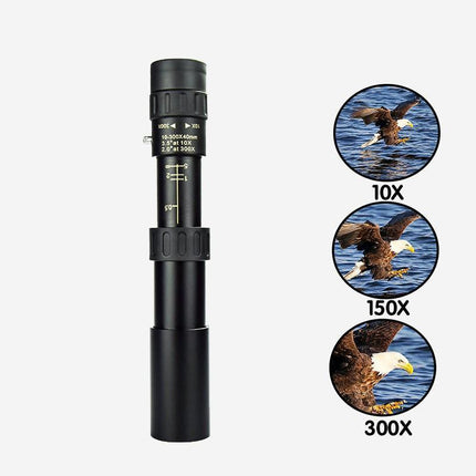 4K 10-300X40mm Super Telephoto Zoom Monocular Telescope Without mini Tripod - Aimall