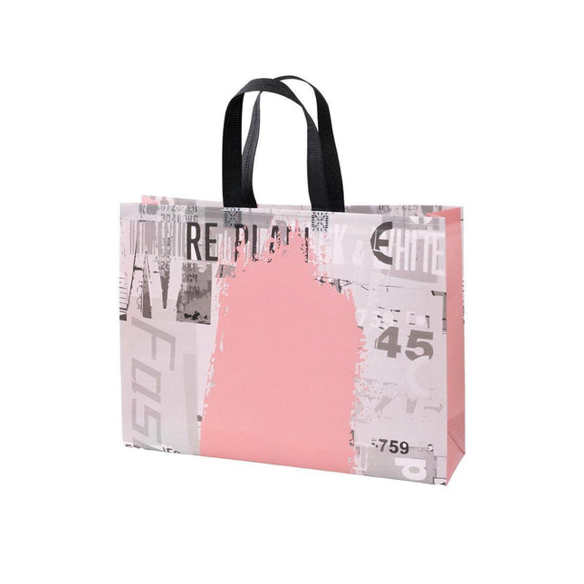 25x Fashion Non Woven Tote Bags Reusable Shopping Bags Clothing Store Pink
