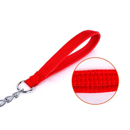 120CM Pet Dog Puppy Metal Chain Lead With Soft Padded Handle Leash Heavy Duty - Aimall