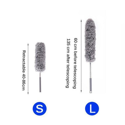 S/L Long Telescopic Feather Duster Extending Handle Home Cleaner Dust Brush Tool - Aimall