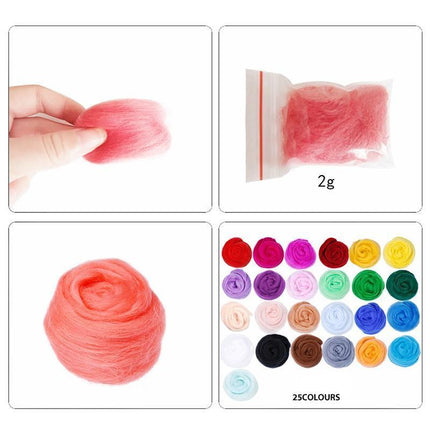 Needle Felting Mat Starter Kit 25 Set Colour Wool Felt Needles Tool DIY Gift - Aimall