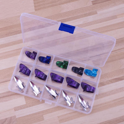 15PCS+1 BOX Guitar Picks Bass Thumb Finger Nail Colorful Plectrum Guitar Banjo - Aimall