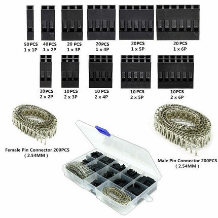 620x Male Jumper Pin Dupont Pin Crimp Wire Housing Kit Header Female Connector - Aimall
