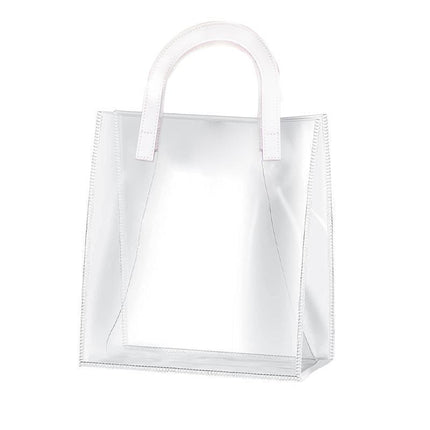 Transparent PVC Handheld Bags Transparent Gift Bag Handle Candy Containers Gifts White - Aimall