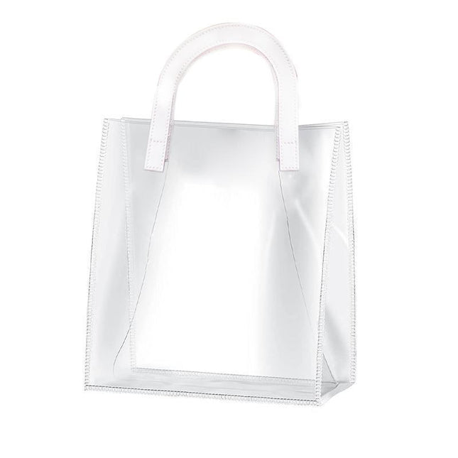 Transparent PVC Handheld Bags Transparent Gift Bag Handle Candy Containers Gifts White - Aimall