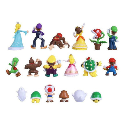 NEW 18 PCS SUPER MARIO BROS ACTION FIGURES FIGURINES SET CAKE TOPPER DECOR TOY - Aimall