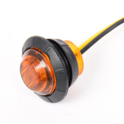 10X Round Marker Lights Amber LED Truck Trailer Side Clearance Indicators Light - Aimall
