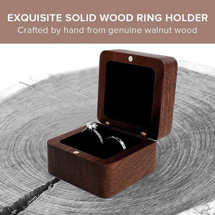 Ring Storage Box Wooden Box Jewelry Display Proposal Engagement Wedding Ceremony - Aimall