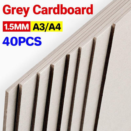 40PCS Greyboard A4/A3 1.5mm Extra Thick Grey Board Modelling, Mount Board Back - Aimall
