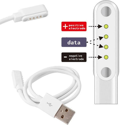 Universal Smart Watch Bracelet Charging Cable 4-Pin 2.54 Magnetic Charger Cords - Aimall