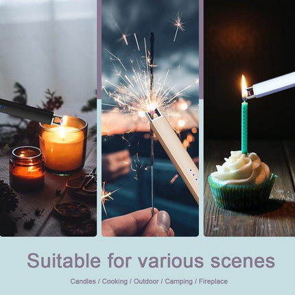 Electric Rechargeable Flameless USB Lighter Candle BBQ Windproof Kitchen Tool - Aimall