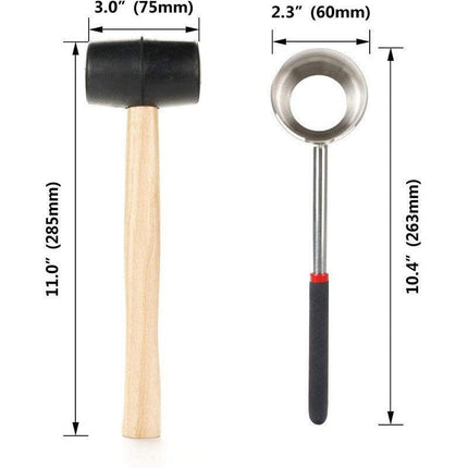 Coconut Opener Stainless Steel Puncher Driller Drill Rubber Cutter Hammer Tool - Aimall