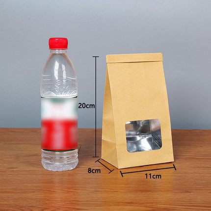50PCS Kraft Paper Self-sealing Bags Tea Nut Bags Dry Goods Packaging Sealed Bags - Aimall