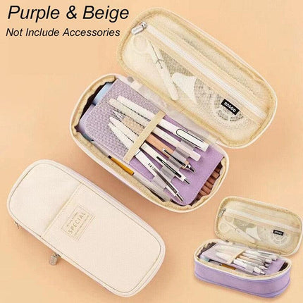Zipper Pencil Case Pen Bag Organizer School Office Cosmetic Stationery Storage - Aimall