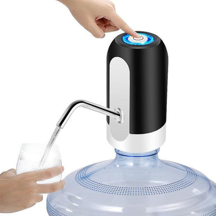 Electric Water Bottle Pump Dispenser Drinking USB Button Black White Drinking - Aimall