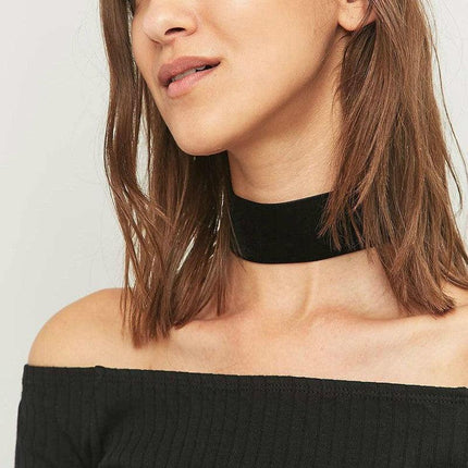 Black Velvet Choker Necklace - Perfect for the 90's Grunge Look! - Aimall