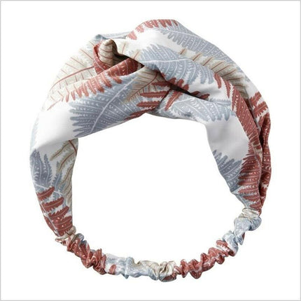 Women Chiffon Floral Print Headband Fashion Bohemian Elastic Cross Hair Bands - Aimall