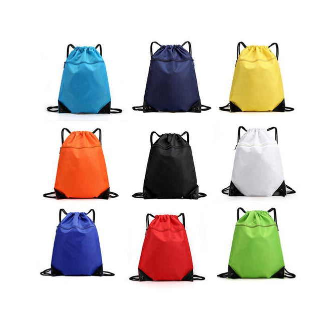Women Mens Drawstring Backpack Bag Gym Sports Sack Portable Shoe Balls Bags - Aimall