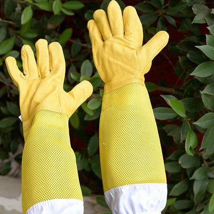 Beekeeping Gloves Goatskin with Vented Beekeeper Keeping Bee Long Sleeves - Aimall