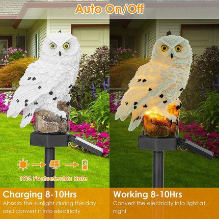 Garden Light Waterproof Ornament Lawn Owl Solar Powered LED Novelty Lamp Outdoor - Aimall